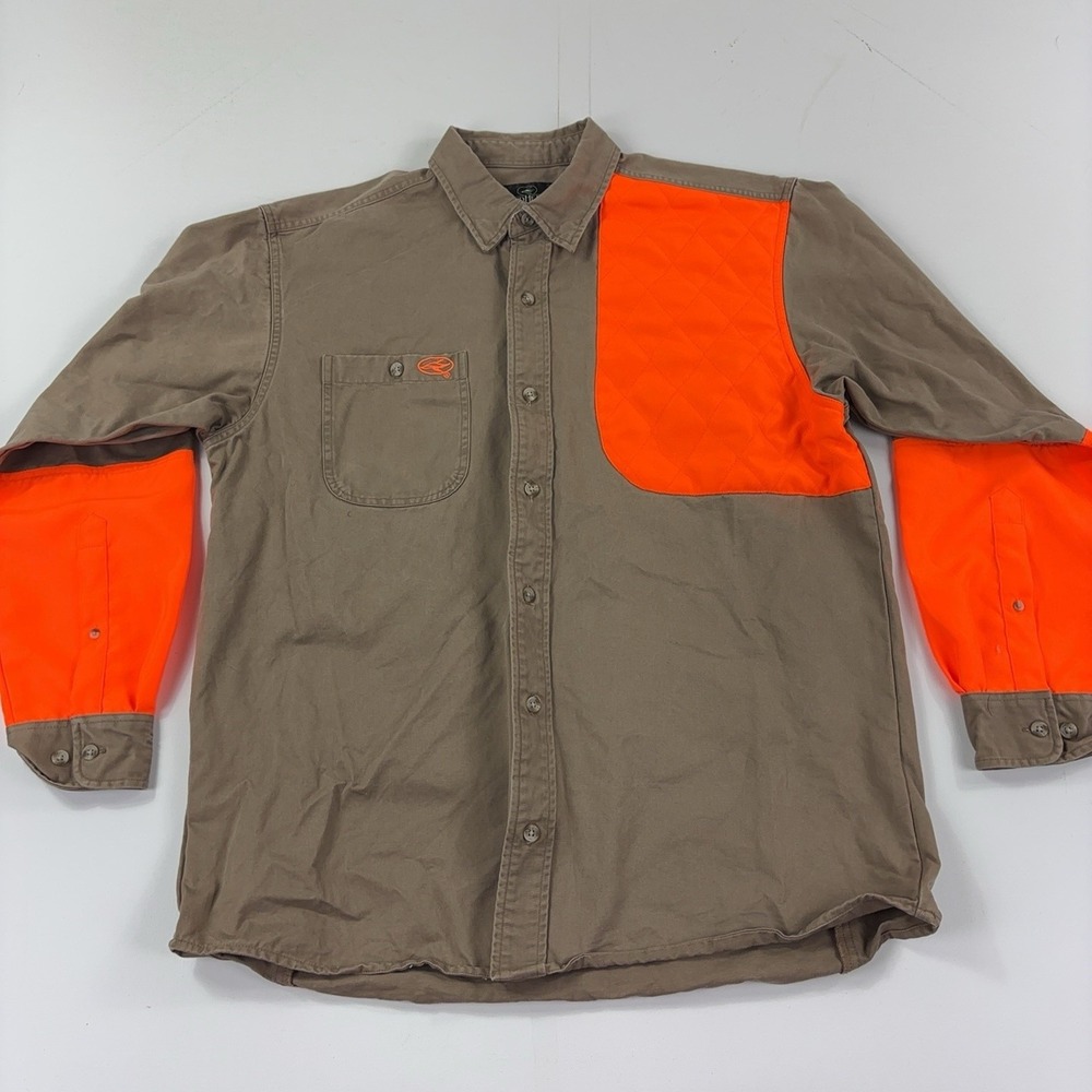 RedHead Shirt Mens Large Brown Orange Quilted Long Sleeve Hunting Button Up